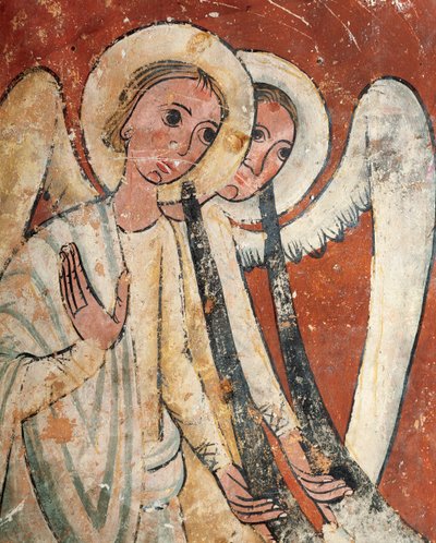Angeli con grandi trombe durante il Giudizio Universale da Romanesque